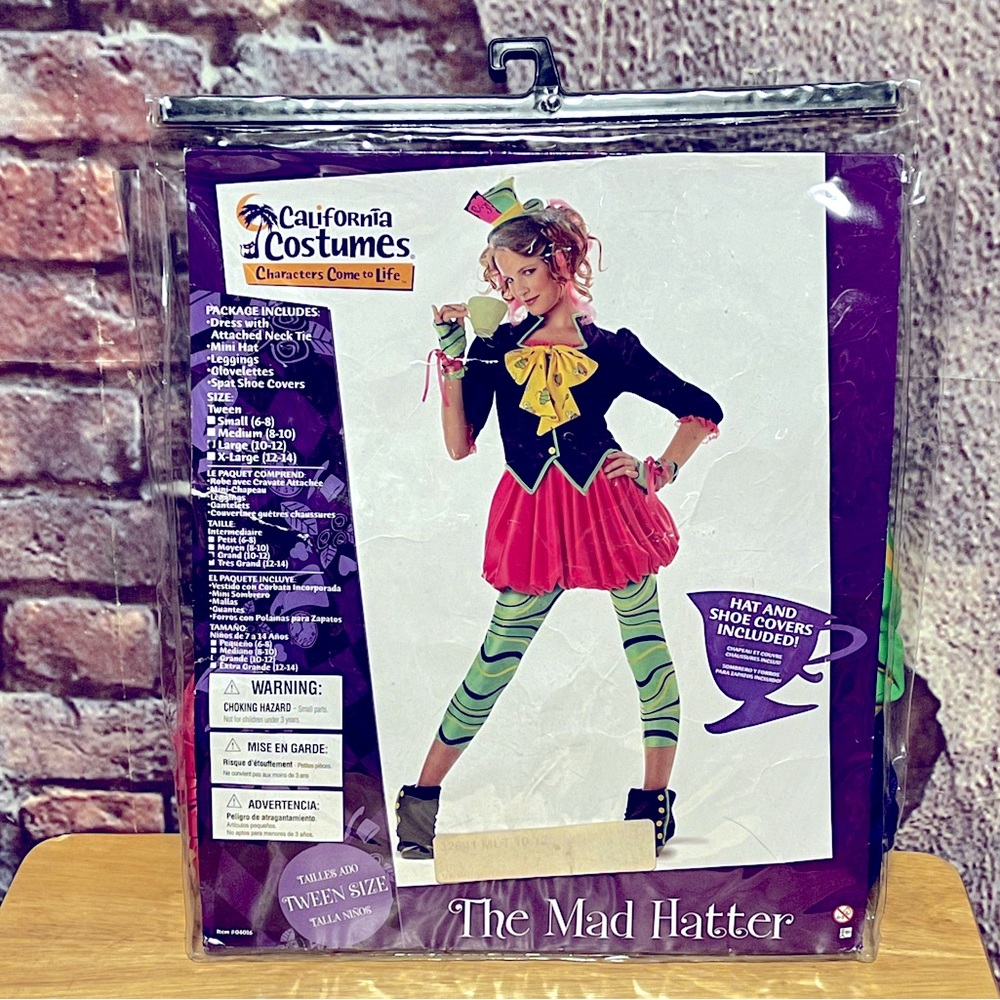 Mad Hatter Costume by California Costumes Size Tween Large 10-12